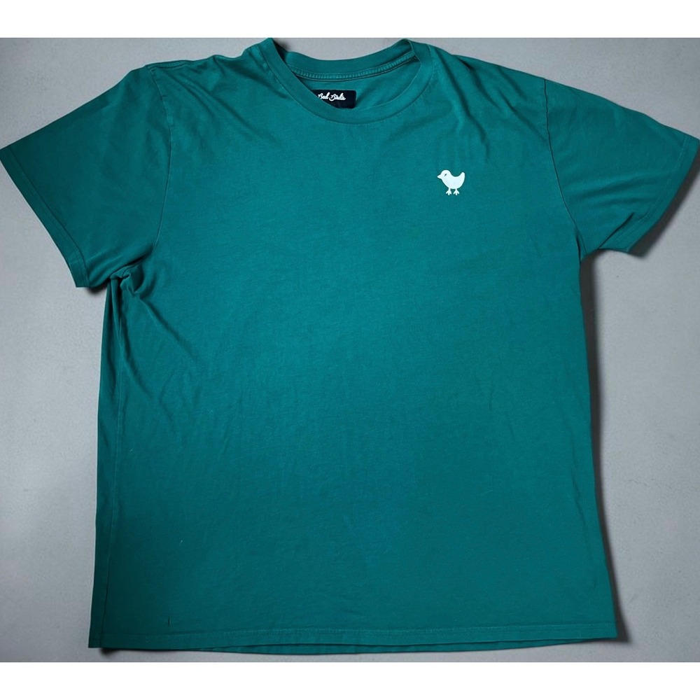 Bad Birdie Mens XXL Teal Green Graphic T-Shirt Short Sleeve Bird Logo Script